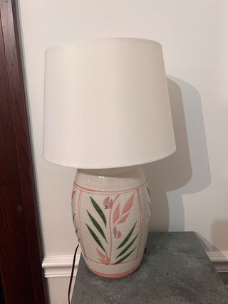 Ceramic floral table lamps with shade 19"x8"