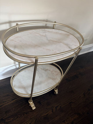marble/brass bar cart
