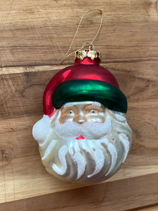 Blown Glass Santa Ornament