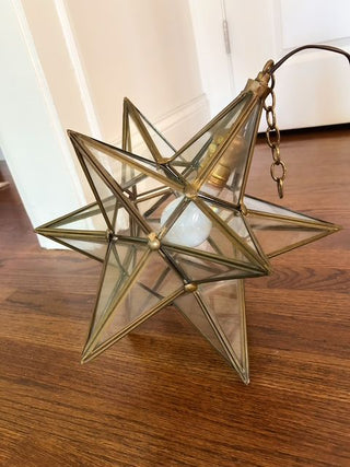Clear Glass Moravian Star Pendant Light