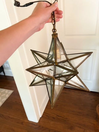 Clear Glass Moravian Star Pendant Light
