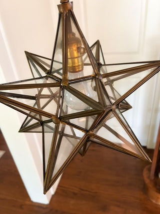 Clear Glass Moravian Star Pendant Light