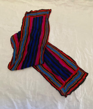 Vintage silk stripe scarf 50”x8”