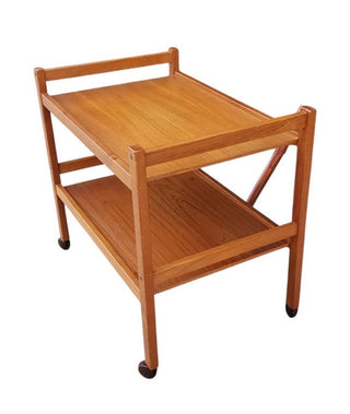 Vintage,1960s Danish Modern Teak Bar Cart