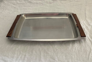 Vintage MCM metal serving tray 18:x13”
