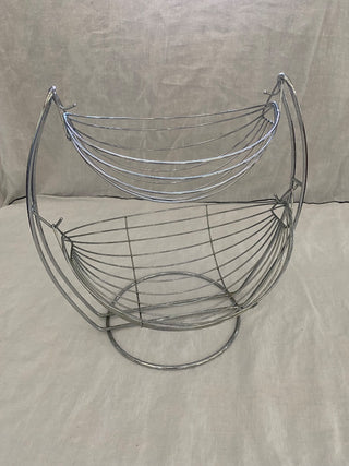 Vintage chrome double fruit bowl 14”x12”x14.5”