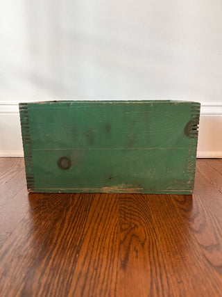 Green-Painted Wooden Box w/ Hand Holds