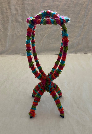 Vintage boucle yarn wrapped hat stand