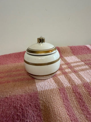 White & Gold Ornament Trinket - 3.25"Diameter