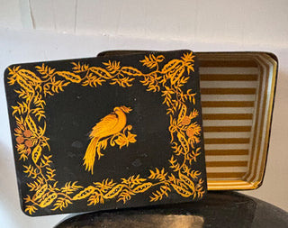 Vintage Hand Painted Lined Trinket Box 8”x11” #670