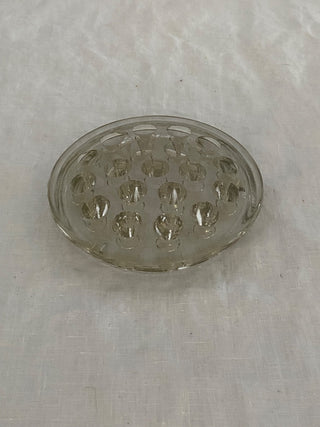 Vintage glass floral frog 5”