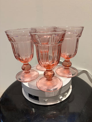 Vintage Imperial Glass, Ohio. Old Williamsburg Azalea Pink iced tea glasses (qty 4)