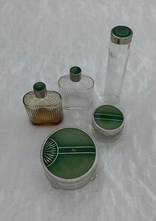 Vintage Art Deco vanity set (set of 5) AS IS