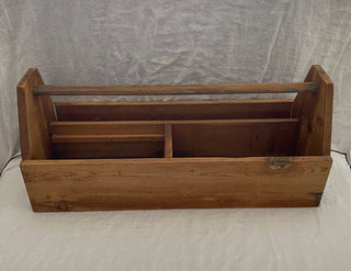 Vintage wood 3 sectioned tool caddy AS IS 11”x38”x12”