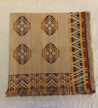 Vintage woven table cloth 46”x46”