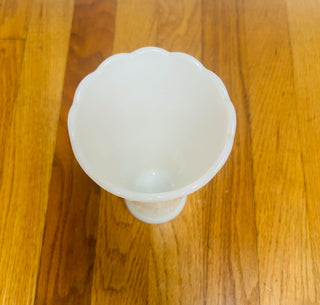 Vintage Anchor Hocking Milk Glass Vase 7" X 4"