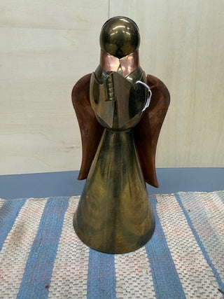 Vintage Brass Christmas Angel Candleholder
