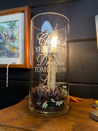 Cherish Yesterday Faux Plug In Candle in Hurricane