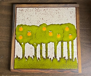 Vintage kitchen tile trivet 8.75”