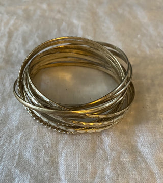 Interconnected metal bangles 3”