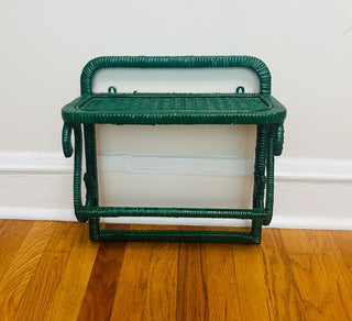 Green Wicker Hanging Shelf 14 1/2" X 15"