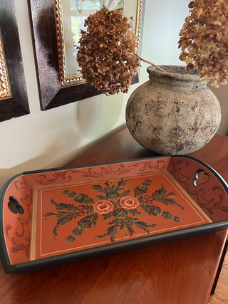 Hand Painted Floral Tray