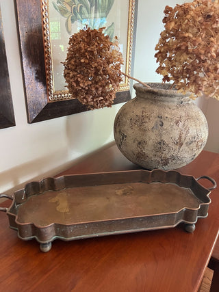 Vintage Bronze Two Handled Tray