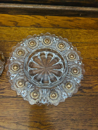 Early American Pressed Glass Domed Dish Newport Pattern