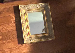 Vintage Gold Framed Mirror 9" X 11"