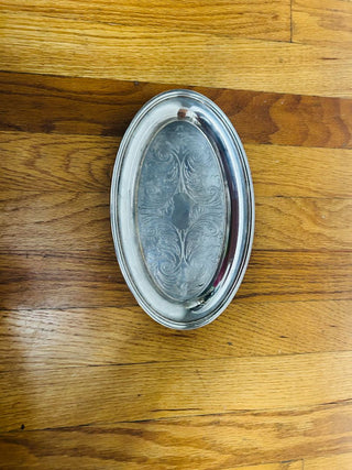Vintage WM Rogers Oval Silver Tray 9.5" X 6"