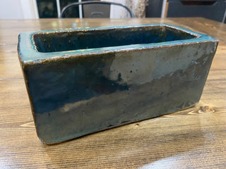 Heavy Rectangular Shimmer Glazed Planter