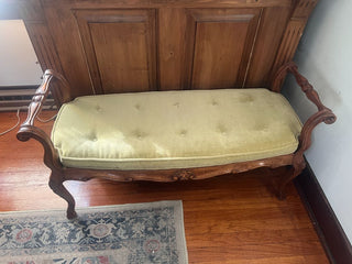 French Country wood cane bench 42X12