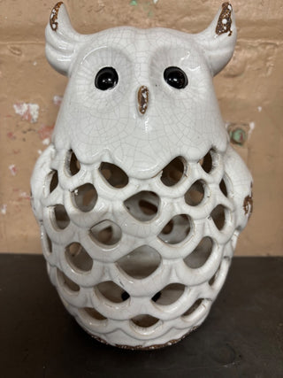 Vintage Ceramic Owl Figurine/ candle diffuser 8”x5” #639