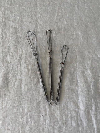 Vintage MCM metal cocktail whisks (set of 3)