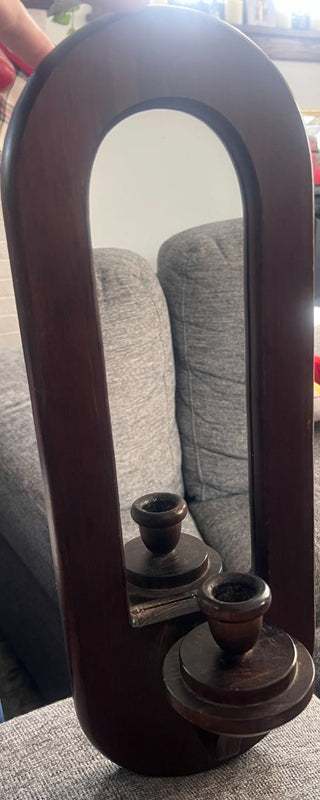 Vintage wooden wall sconce 19"lx8"w