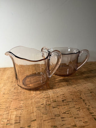 Fostoria Glass Creamer & Sugar Bowl (S)