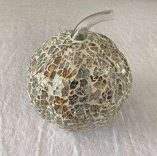 Vintage glass mosaic pumpkin 6x7”