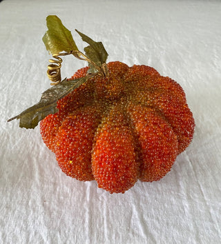 Vintage sugar beaded pumpkin 7x7x6”
