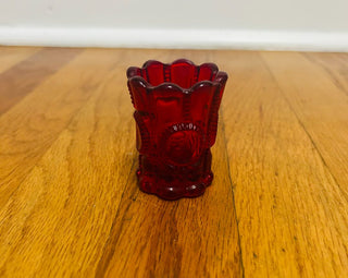 L.G. Wright Ruby Red Toothpick Holder 2.5"