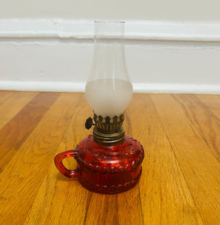 Vintage Red Oil Lamp 7"