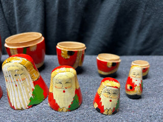 Nesting Wooden Santas