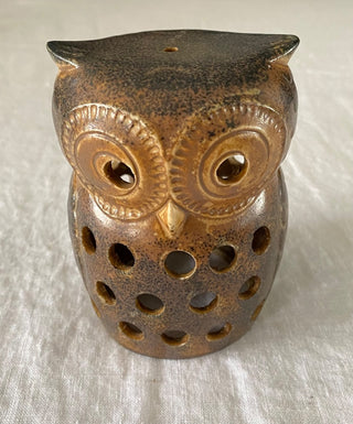 Vintage ceramic owl luminary 3x4”