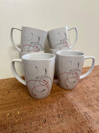 6 Corelle porcelain mugs