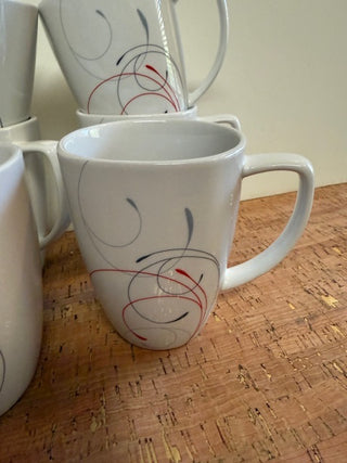 6 Corelle porcelain mugs