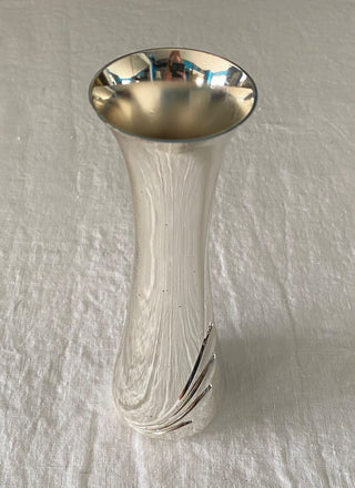 Vintage silver plated vase 2.5x8”