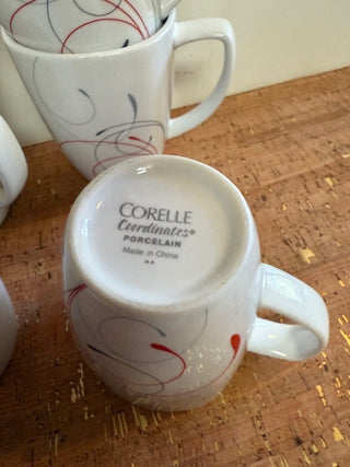 6 Corelle porcelain mugs