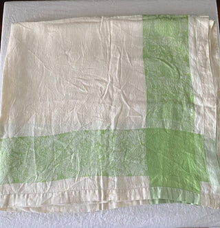 Vintage washed Irish linen damask tablecloth 56x96”
