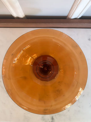 MCM Amber Glass Compote