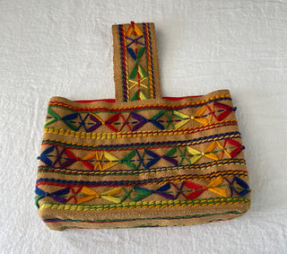 Vintage handmade boho tote bag