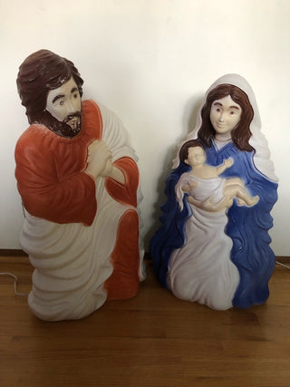 Vintage Joseph, Mary and Jesus Lighted Blow Mold (Set of 2)Price is Firm